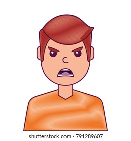 portrait man face angry expression cartoon