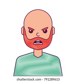 portrait man face angry expression cartoon