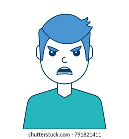portrait man face angry expression cartoon