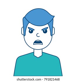 portrait man face angry expression cartoon
