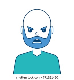 portrait man face angry expression cartoon