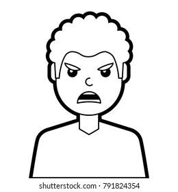 portrait man face angry expression cartoon