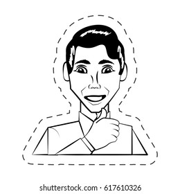 portrait man facial expression black and white
