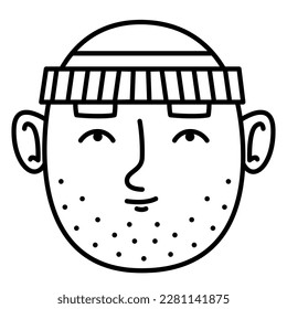 Portrait of man in hat. Male head front view. - Shutterstock ID 2281141875