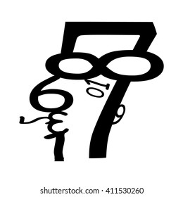 Portrait of a man of numbers from 0 to 10. The symbol of human businessman. Accounting symbol. Vector Image.
