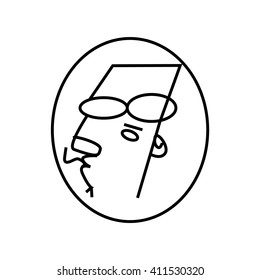 Portrait of a man of numbers from 0 to 10. The symbol of human businessman. Accounting symbol. Vector Image.
