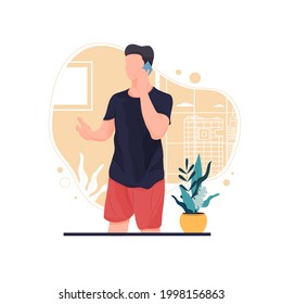 retrato de un hombre sobre su vocación, concepto de diseño plano, ilustración