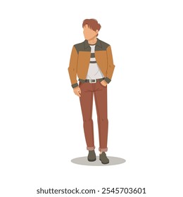 portrait of man in stylish outfits flat design vol.10