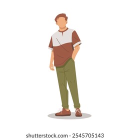 portrait of man in stylish outfits flat design vol.12