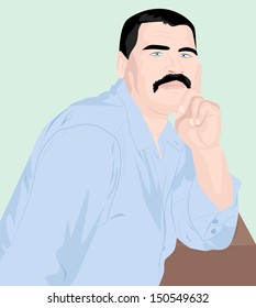 Portrait of a man thinking about something