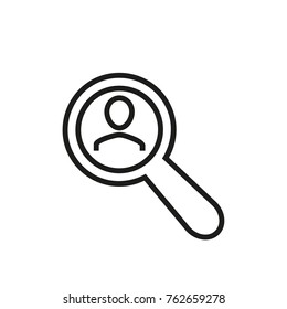 Portrait of Man through Magnifier Icon