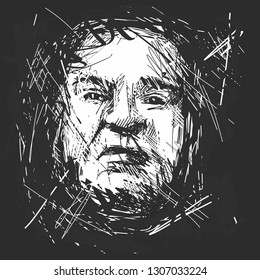 The portrait of a man under depression. Depressive art