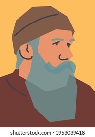 Portrait of a man. Vector flat illustration.