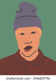 Portrait of a man. Vector flat illustration.