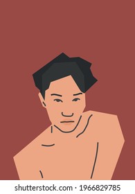 Portrait of a man. Vector flat illustration.
