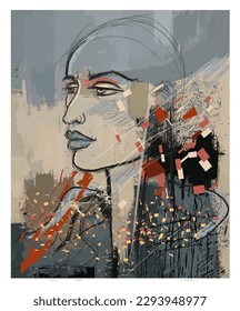 Portrait of a man - vector illustration (Ideal for printing on fabric or paper, poster or wallpaper, house decoration)