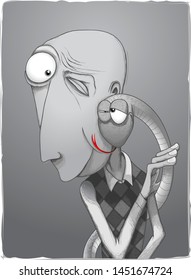 Portrait of a man witn his lovely pet.