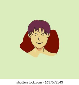 portrait of a men. Vector Flat Illustration