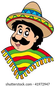 Portrait of Mexican man - vector illustration.