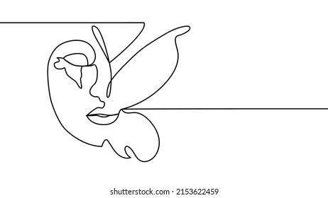 Portrait minimalistic style. Half of the face is female, half of the face is a butterfly wing. Beauty concept. lashes follow contour of butterfly's wing. The woman inside