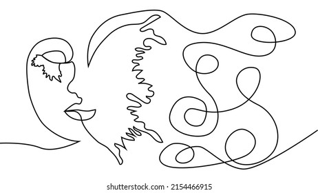 Retrato de estilo minimalista. La mitad de la cara es femenina, la mitad de la cara es un ala de mariposa. Concepto de belleza. los latigazos siguen el contorno del ala de la mariposa. La mujer adentro