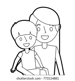 Portrait Dad Carrying Her Son Stock Vector (Royalty Free) 773114893 ...