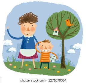 Retrato de madre e hijo