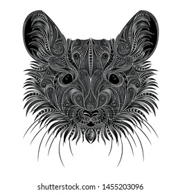 Portrait of a mouse from beautiful patterns. Vector illustration for print.