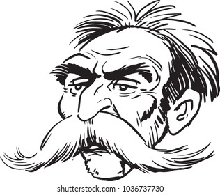 Portrait of Moustache man
