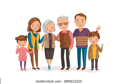 Portrait Multigeneration Family Figure Stock Vector (Royalty Free ...