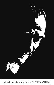 Portrait of Mustafa Kemal Ataturk the founder of Republic of Turkey, Black and white vector illustration