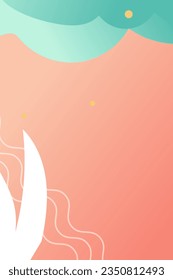 portrait mystical fantasy flowers gradient colors background illustration. Great images for wall art posters, greeting cards or book covers