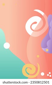 portrait mystical fantasy flowers gradient colors background illustration. Great images for wall art posters, greeting cards or book covers