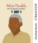 Portrait of Nelson Mandela. Vector illustration. 