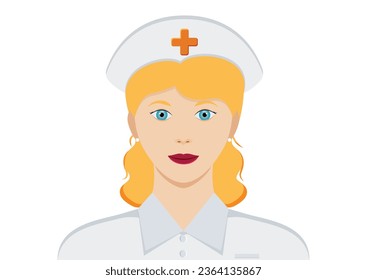 Portrait of nurse character clipart vector on white background