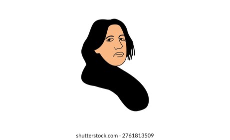Portrait of Oscar Wilde, flat vector illustration