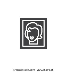Portrait painting vector icon. filled flat sign for mobile concept and web design. Museum, art gallery exhibition glyph icon. Symbol, logo illustration. Vector graphics