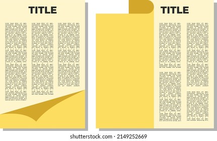 portrait paper layer background template set for flyer, brochure, or pamphlet