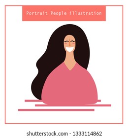 Portrait People Illustration Of Happy Women Day