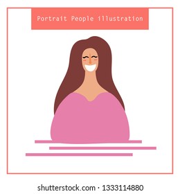 Portrait People Illustration Of Happy Women Day