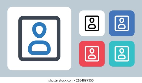 Portrait picture icon - vector illustration . Avatar, Frame, Image, Photo, Photography, Picture, Portrait, face, Capture, Person, line, outline, flat, icons .