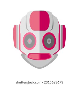 Portrait of a pink robot vector illustration