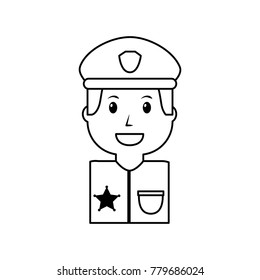 portrait policeman smiling with hat uniform