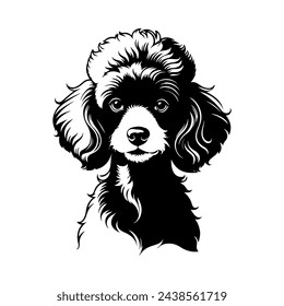 Portrait of a Poodle Dog Vector isolated on white background, Dog Silhouettes. svg