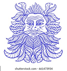 Portrait of Poseidon,the greek god of the sea. Ancient mythology.