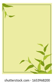 Portrait poster, banner, postcard mockup with green nature theme.