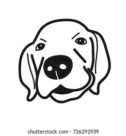 portrait of puppy golden Retriever Dog Breed on White Background,Vector illustration