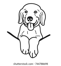 portrait of puppy golden Retriever Dog Breed on White Background,Vector illustration