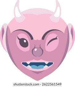 portrait of a purple devil cartoon character