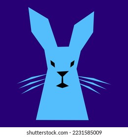 Retrato de un conejo. Ilustración vectorial. Estilo minimalista.
